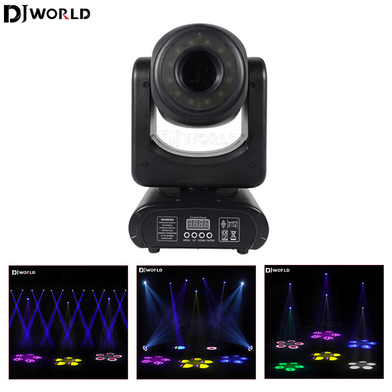 New 100W LED Spot Gobo Beam Moving Head Light with 12pcs LED Lamp Beads Aperture Circle 5 Prism DMX For Discos DJ Bar Party