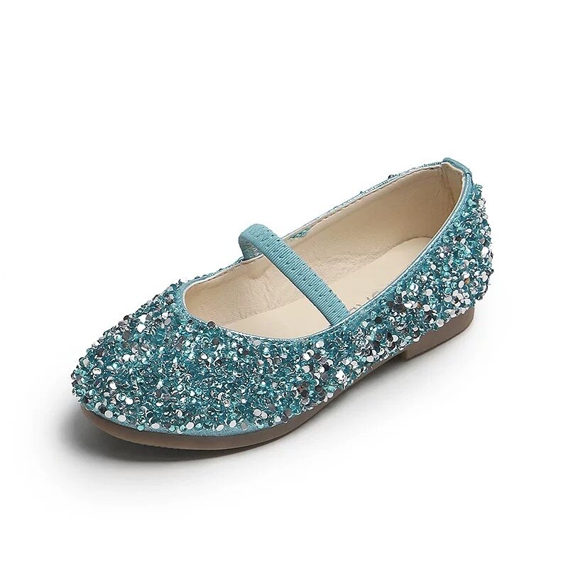 ULKNN scarpe in pelle per ragazze Princess 2023 primavera nuove scarpe per bambini con paillettes antiscivolo e fondo morbido resistenti all'usura