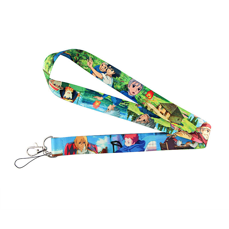 Howl's Moving Castle Keychain Lanyards, ID Badge Holder, Card Pass, Gym, Mobile Phone Badge Holder, Chaveiro Strap, Webbings Fitas