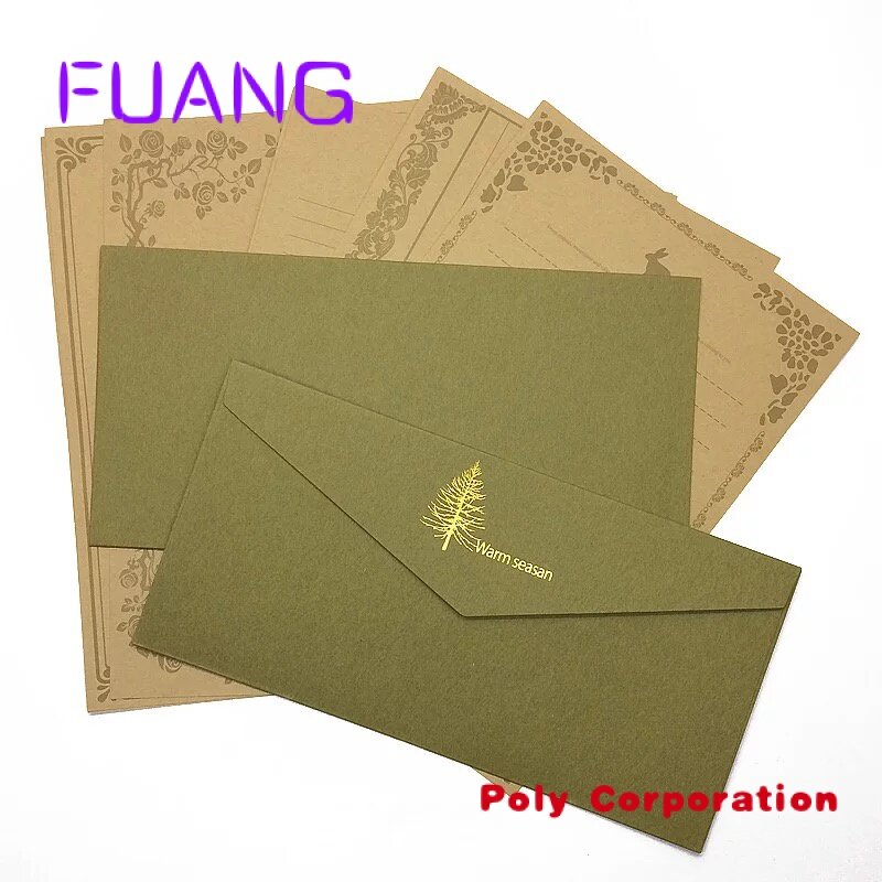 Fabricage Groothandel Custom Fancy Kraftpapier Envelop Bedankt Envelop Cadeau Envelop