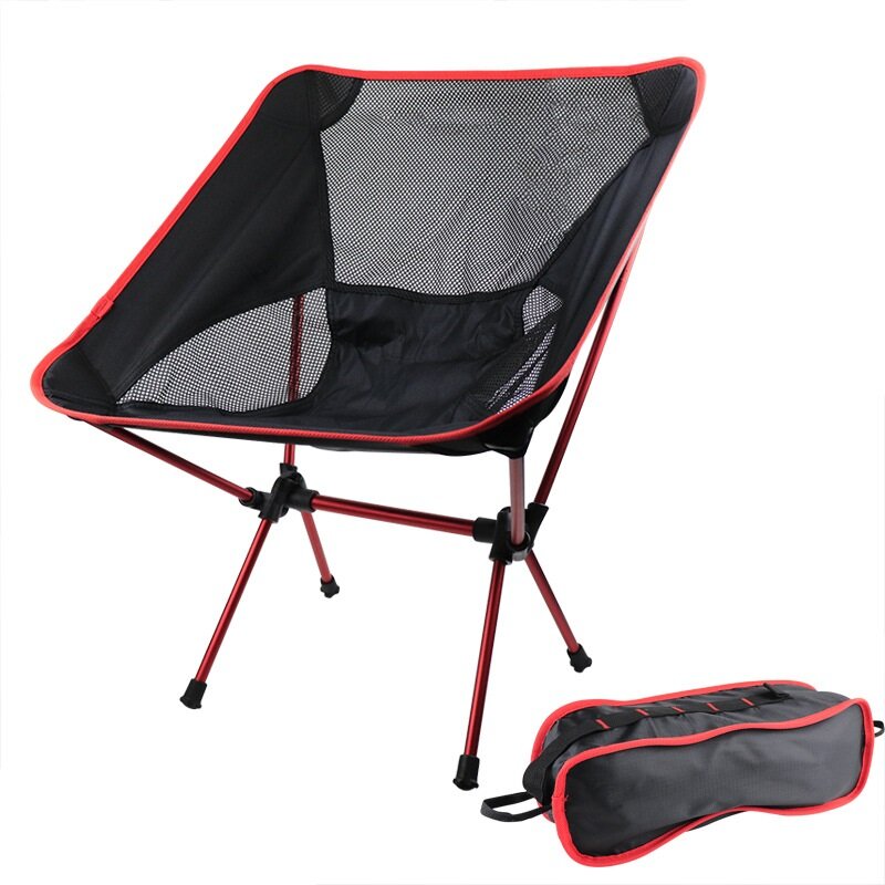 Portable Beach Moon Chair Fishing Barbecue Self-Driving Ultralight Alloy Folding Chair