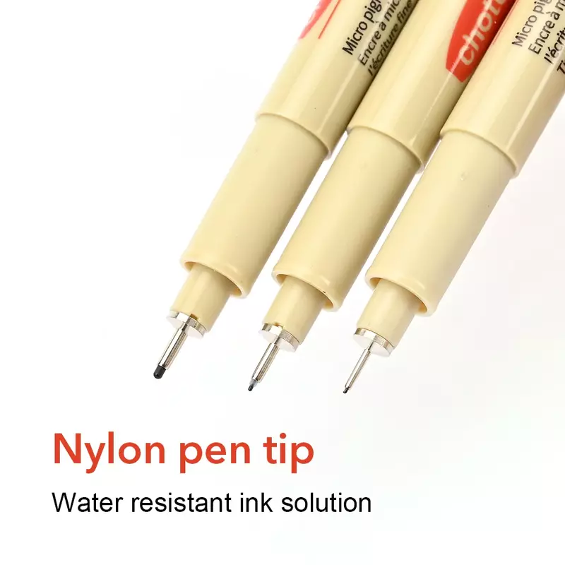 Micron Ink Marker Pen, Manga Desenhar Esboço Agulha Pen, Gancho Line Pen, Esboço Papelaria Set, Art Supplies, forro do pigmento, 3-12Pcs