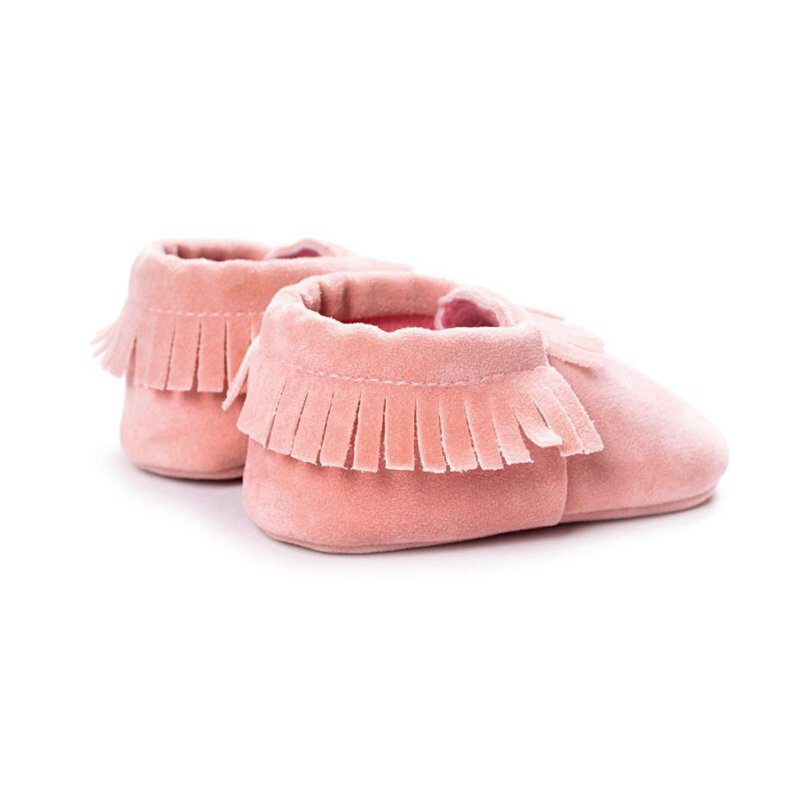 Bobora-zapatos antideslizantes con textura esmerilada para bebés recién nacidos, calzado para primeros pasos, con borlas, suela suave