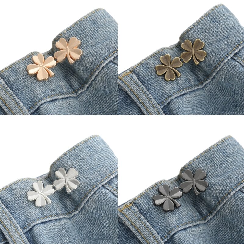 1 paar Jeans Fitness Pins Broche voor Vrouwen Meisjes Broek Taille Clip Taille Draai Gesp Taille Decoratieve Sluiting