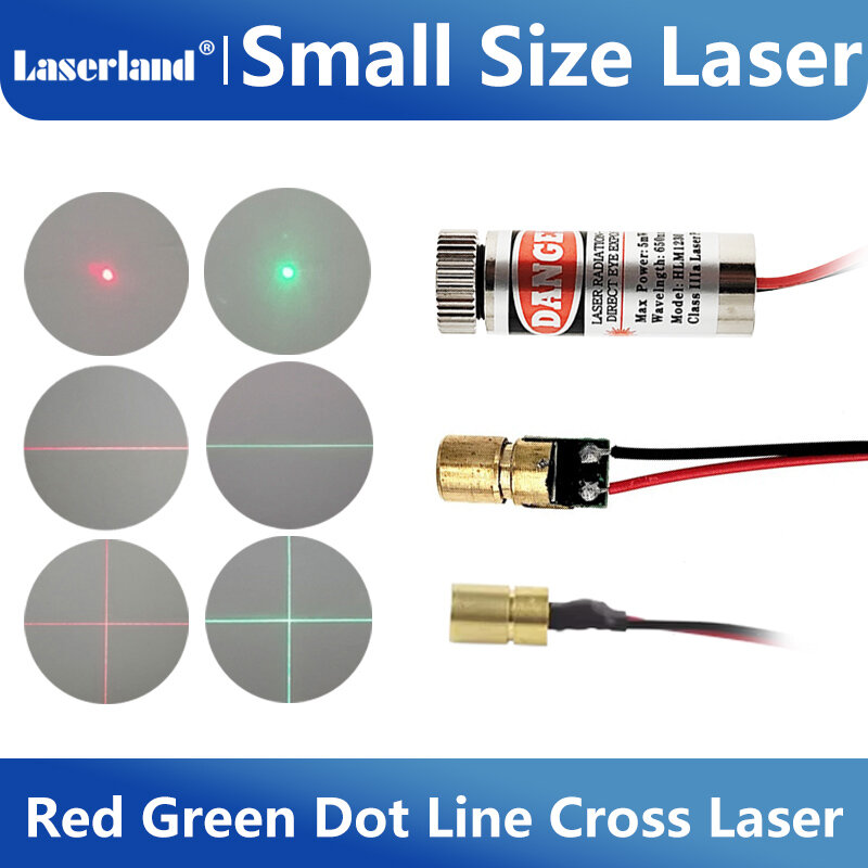 Cabezal láser rojo y verde, módulo de diodo, generador cruzado de línea de puntos para marcar posicionamiento
