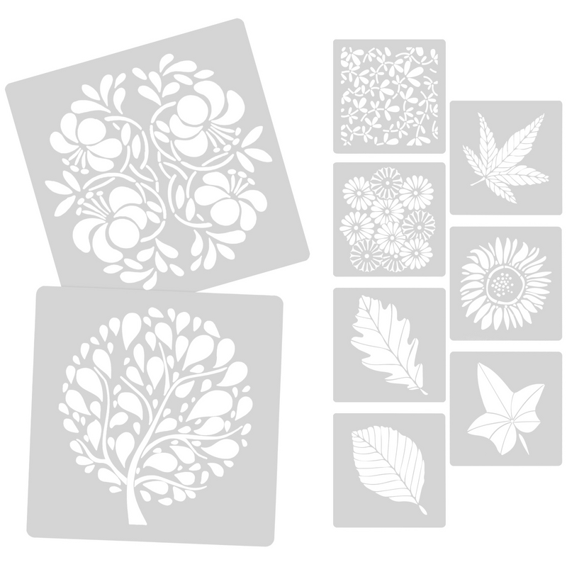 9 Pcs Floral Template Stencil Wall Stencils The Pet Leaves Stencil Large Wall