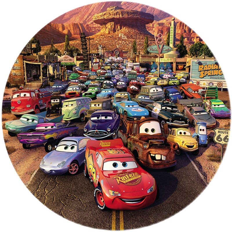 Disney Lightning Mcqueen Tapijt 100Cm Cars Ronde Mat Kinderen Spelen Tapijten Baby Room Game Floor Woonkamer Cartoon Tapijt