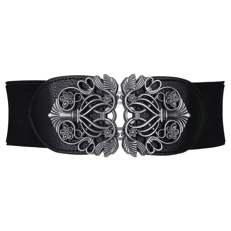 Cinturones con hebillas de Metal para mujer, faja elástica de alta calidad, Estilo Vintage, a la moda