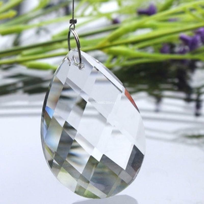 1pc Clear Chandelier Glass Lamp Prisms Parts Hanging Drops Pendants 38mm Dropship