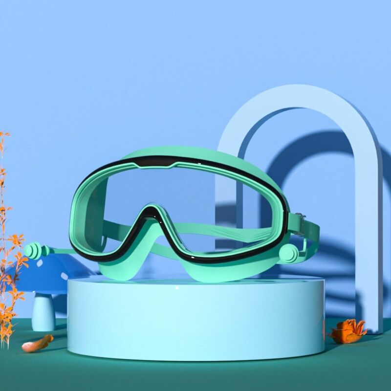 Противотуманные очки для плавания для водных видов спорта с затычками для ушей, большая оправа, плавательные очки, сверхлегкие мягкие очки для плавания в бассейне