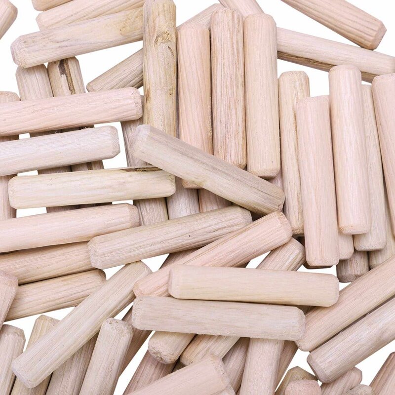 100er Pack Holz dübels tifte Holzofen getrocknet geriffelt und abgeschrägt