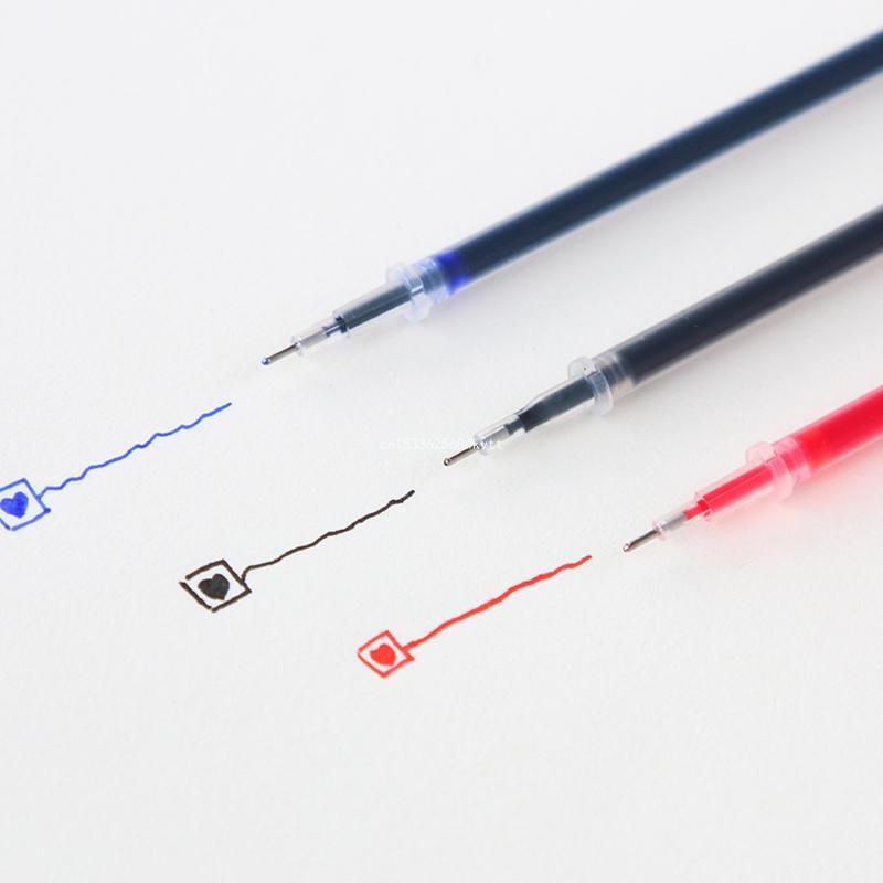 Recharge stylo à bille à encre Gel 0.38mm, 10 pièces, bleu, rouge, fourniture papeterie, livraison directe