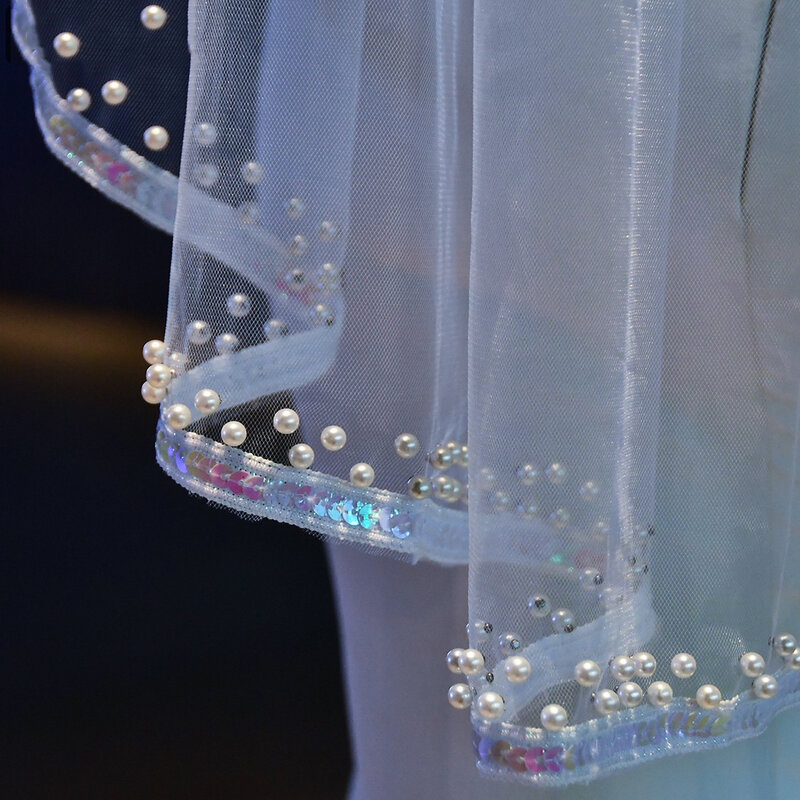 الحجاب الزفاف طبقة واحدة ، الغزل عادي ، نمط ماكياج العروس ، BL4053