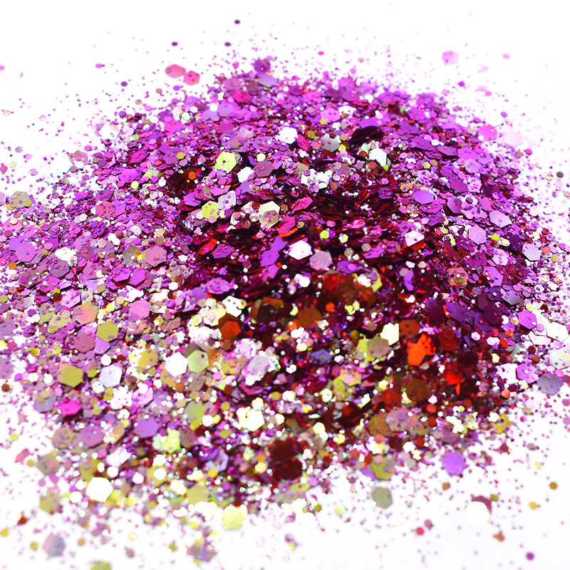 10g/Bag Chunky Mix Glitter Sparkly Holographic Flakes Hexagon  DIY Nail Manicure Sequins Decoration Accessories