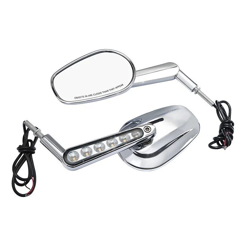 Motorcycle Muscle Rear View Side Mirrors Mirror LED Turn Signals Light For Harley V-Rod VRSCF 2009-2017 16