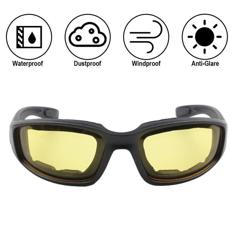 Очки для езды на мотоцикле, солнцезащитные очки с защитой от УФ-лучей, пыленепроницаемые ветрозащитные очки с прозрачными дымчатыми желтыми линзами, спортивные гоночные очки