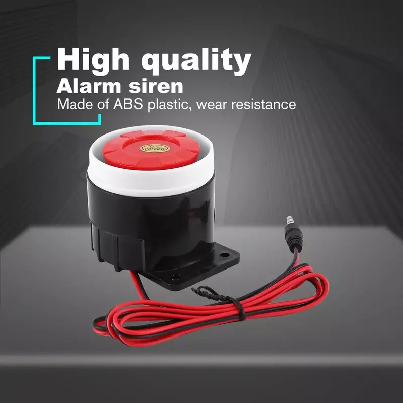 1 Pcs DC 12V Loud Wired Mini Indoor Accessory Horn Siren Home Security Sound Alarm System 120dB Piezo Buzzer Speaker Anti-theft