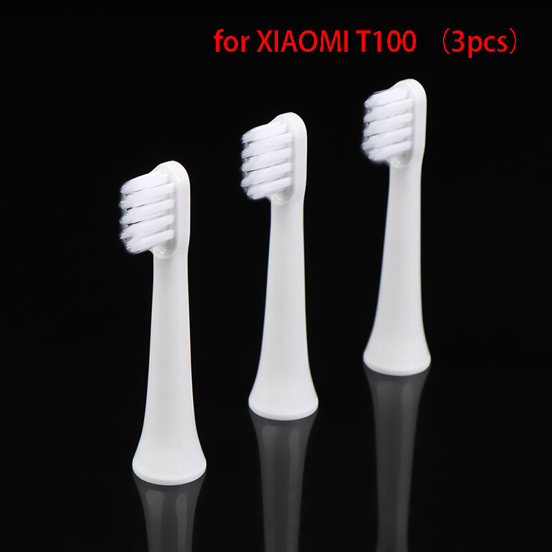 Brosse à dents électrique sonique pour XIAOMI T100, 3 pièces, têtes de rechange DuPont, brosse à poils propres, tête de buses, aspirateur souple blanchissant
