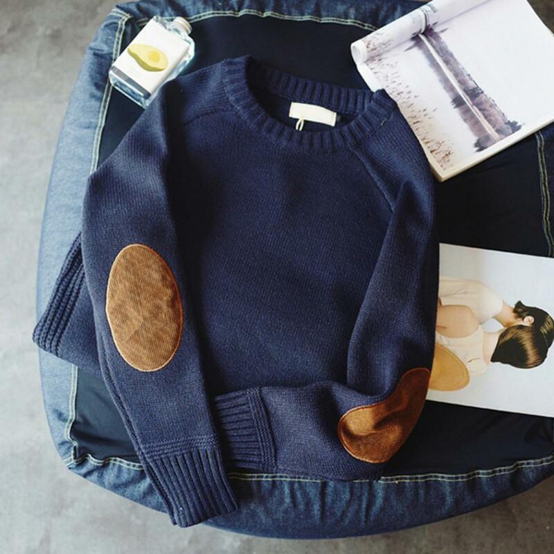 Suéter de punto de gran tamaño para hombre, ropa de calle informal, estilo Harajuku Vintage, de retales, para mantener el calor, 4VL