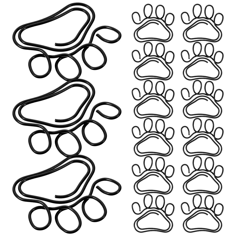 Cartoon Paw Print Paper Clip, Pequenos clipes, Forma de cão Paperclips, Animal documento, 20 pcs