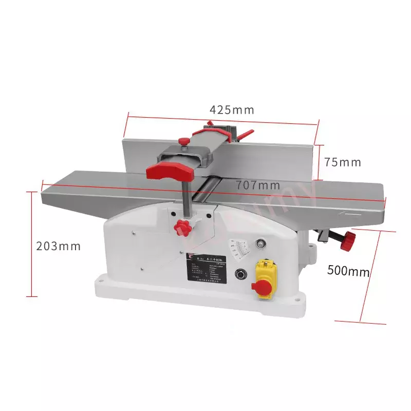 220V/1280W Home Woodworking Bench Planer High Speed Copper Motor Wood Planing Machine Flat Wood Planer