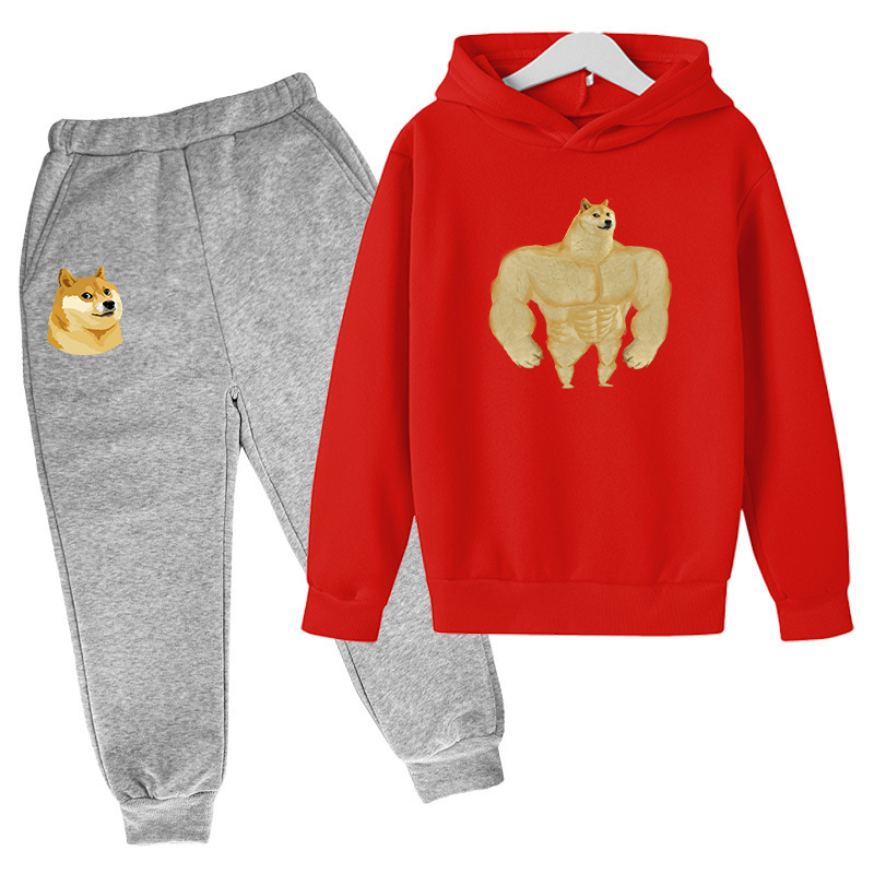 2024 new children hooded sportswear set boys and girls clothing set tops and sweatpants set
