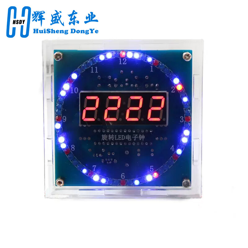 Módulo de reloj electrónico con pantalla LED giratoria, alarma, lámpara de agua, Kit de bricolaje, Control de temperatura de luz, DS1302, C8051, MCU, STC15W408AS