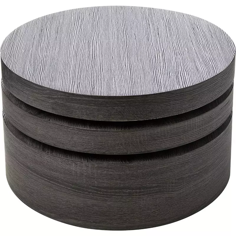 Módulo oval pequeno da mesa de café, rotativo, preto
