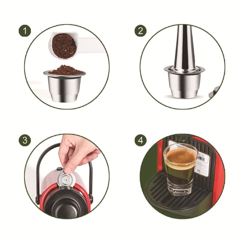 Filtro café recargable, taza café acero inoxidable, Espressos, manipulación para café, nuevo, envío directo