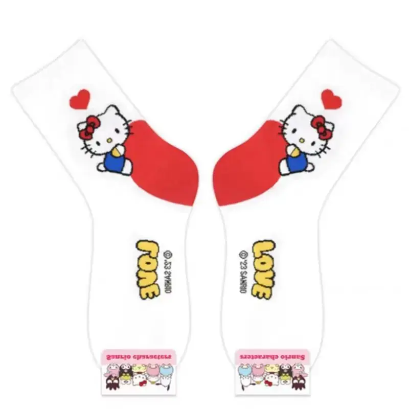 Sanrio Stockings Kawaii Anime Hello Kitty Girl Pure Cotton Home Warm Socks Kuromi Melody Cinnamoroll Warm Casual Socks Girl Gift