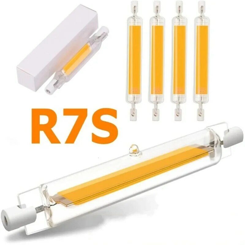 R7S LED COB Lâmpada Tubo de Vidro, Alta Potência, 78mm, 118mm, J78, J118, AC 110V, 220V, 230V, 240V, Casa, Substituir Lâmpada de Halogéneo, 1PC, 4 PCes