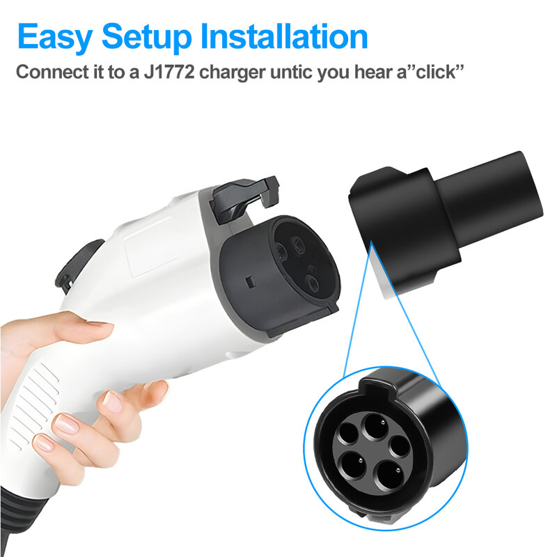 Electric Vehicle Charging Adapter for Type1 J1772 to Teslas Model X Y 3 S for EV Charger Connector EVSE Conversion Gun Socket