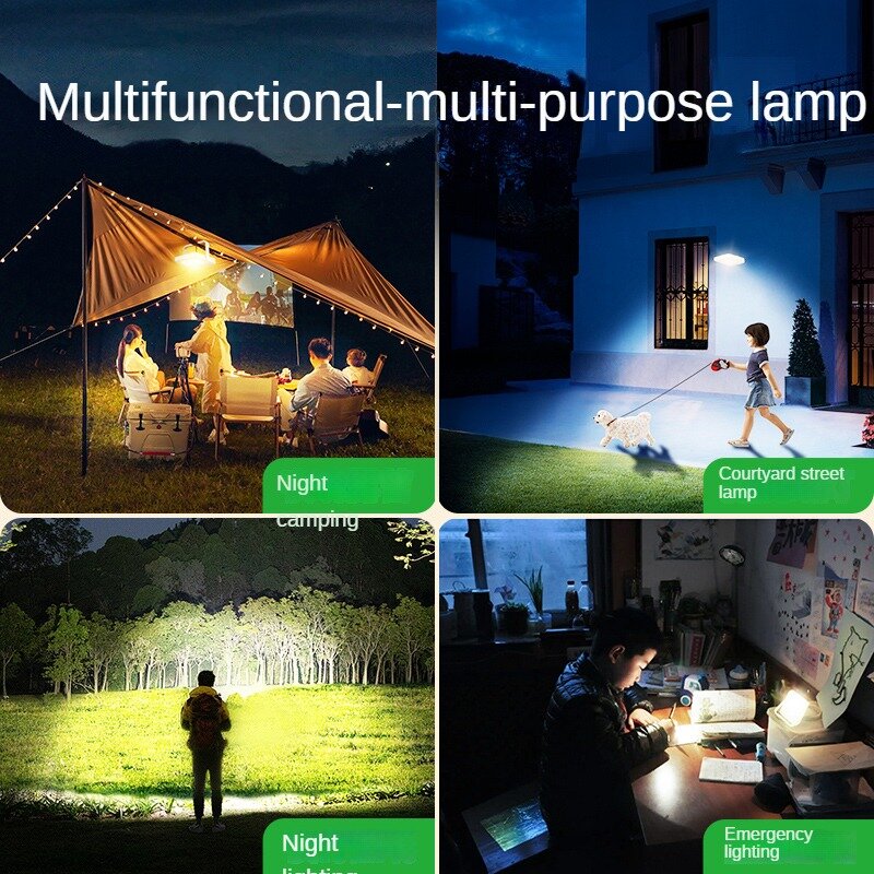Lampe solaire portable multifonctionnelle à LED, éclairage d'extérieur, mise en commun, pour tente de camping, cour, Eme