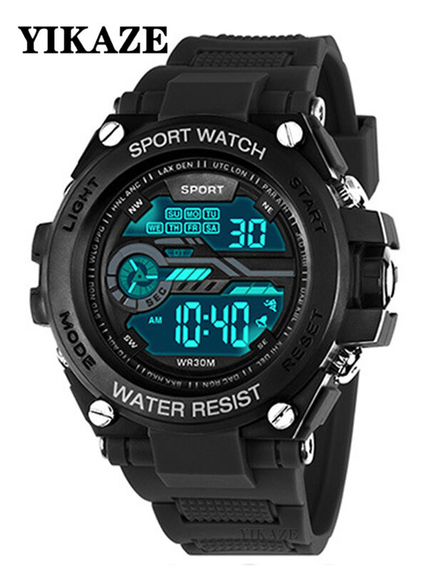 Digital  Men's Watch Waterproof Luminous Chronograph Wrist Watch Outdoor Sports Watches LED Display Military Man Wristwatches