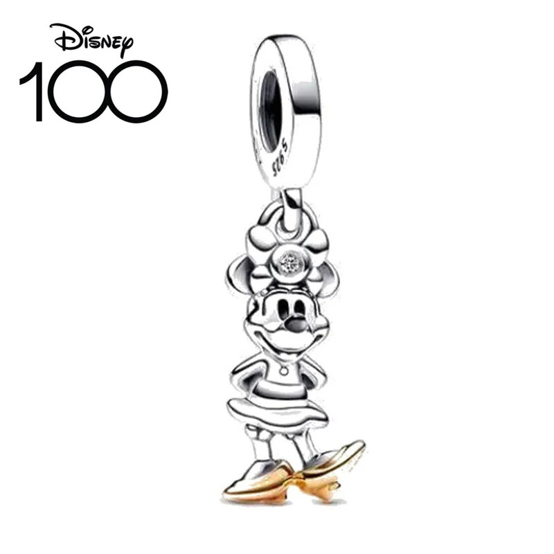 Potdemie-abalorio de Plata de Ley 100 de Disney, accesorio de Winnie The Pooh Dumbo, Mickey y Minnie, compatible con pulsera Pandora, 100% aniversario