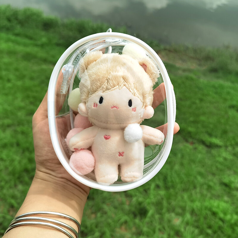 Clear Outdoor Bag New Style Mini Kawaii Plush Dolls Storage Pouch For 10cm-12cm Plushy Doll Anime Cartoon Nendroid Toy