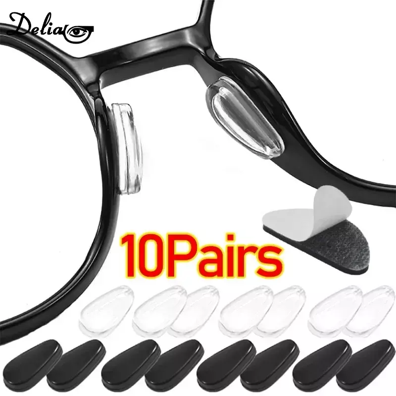 Almohadillas antideslizantes para gafas, almohadillas invisibles de silicona suave, autoadhesivas, soporte para la nariz, accesorios para gafas