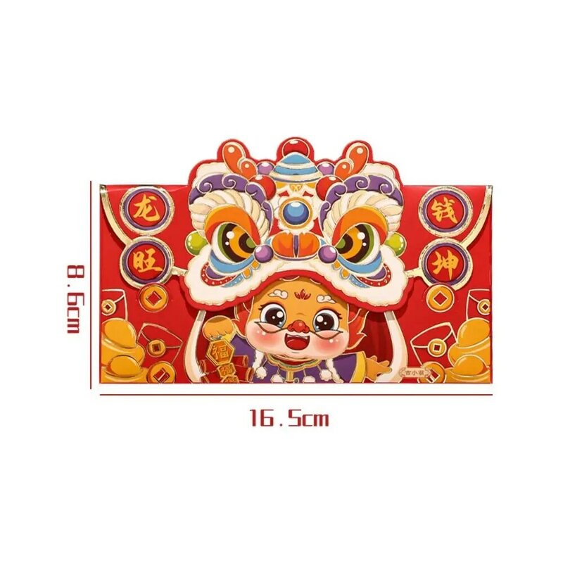 2024 New Year Packet Red Envelope Luck Money Bag Best Wishes Blessing Bag Good Luck Dragon Pattern Money Bags Party Gifts