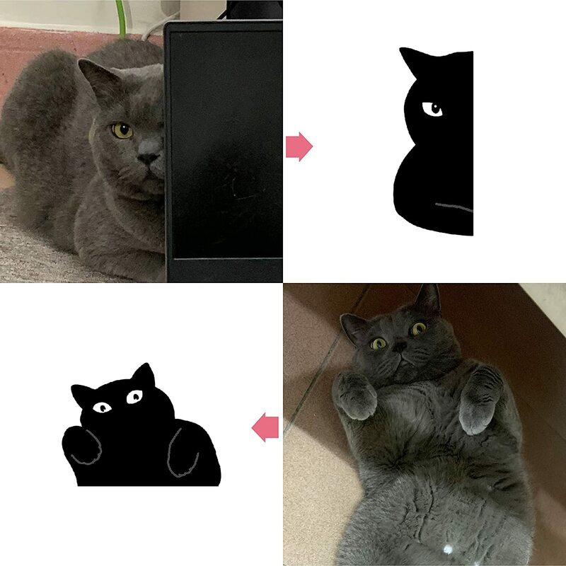 6 pezzi segnalibro gatto nero per libri simpatico cartone animato clip pagina magnetica segnalibro regalo di lettura unico A7405