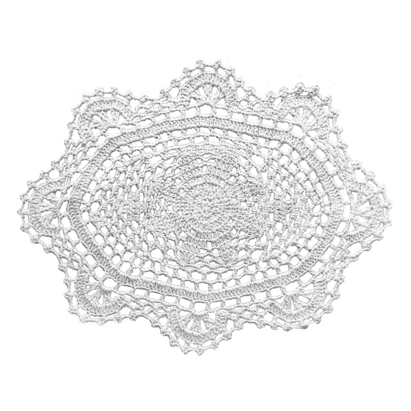 BomHCS  Oval Crochet Lace Doilies Handmade Doily Table Placemats Bedroom Mats Vase Pads