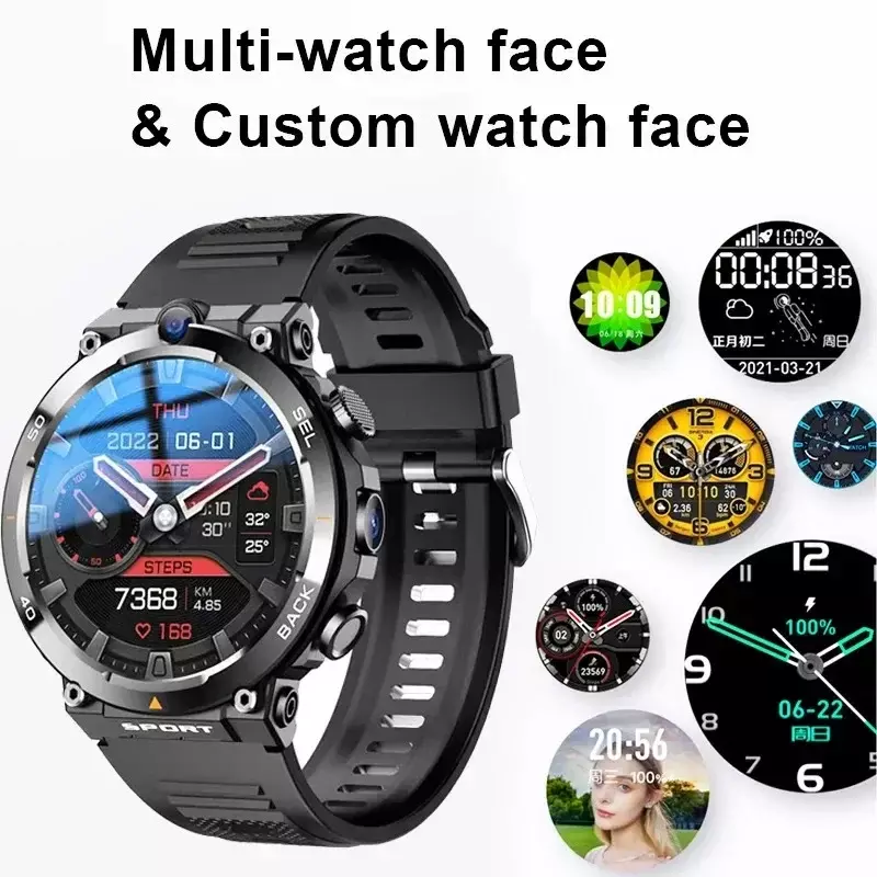 4G Smartwatch For Men GPS HD Dual Camera SIM Talk NFC Payment Heart Rate Monitoring Face Unlock Sports Waterproof Watch