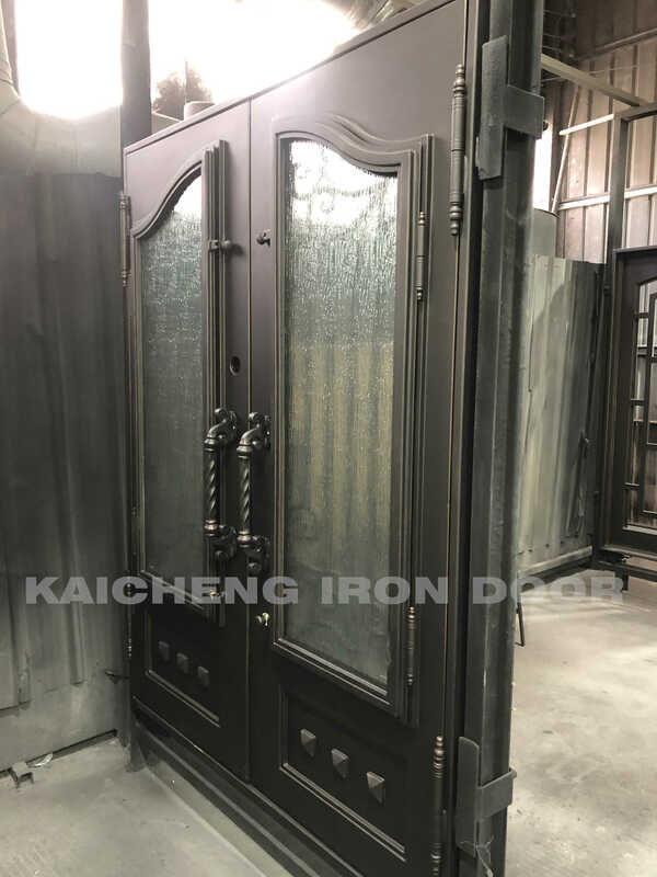 Puerta principal de hierro forjado, diseño de puerta francesa, calidad garantizada