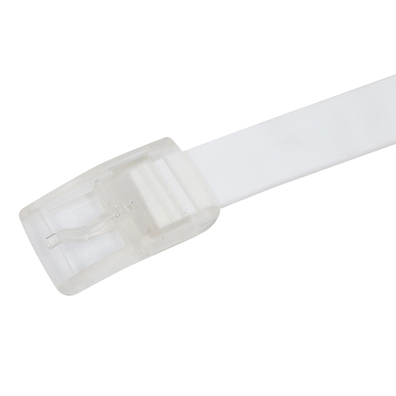 Cinturón de plástico de silicona Unisex, colores dulces, blanco