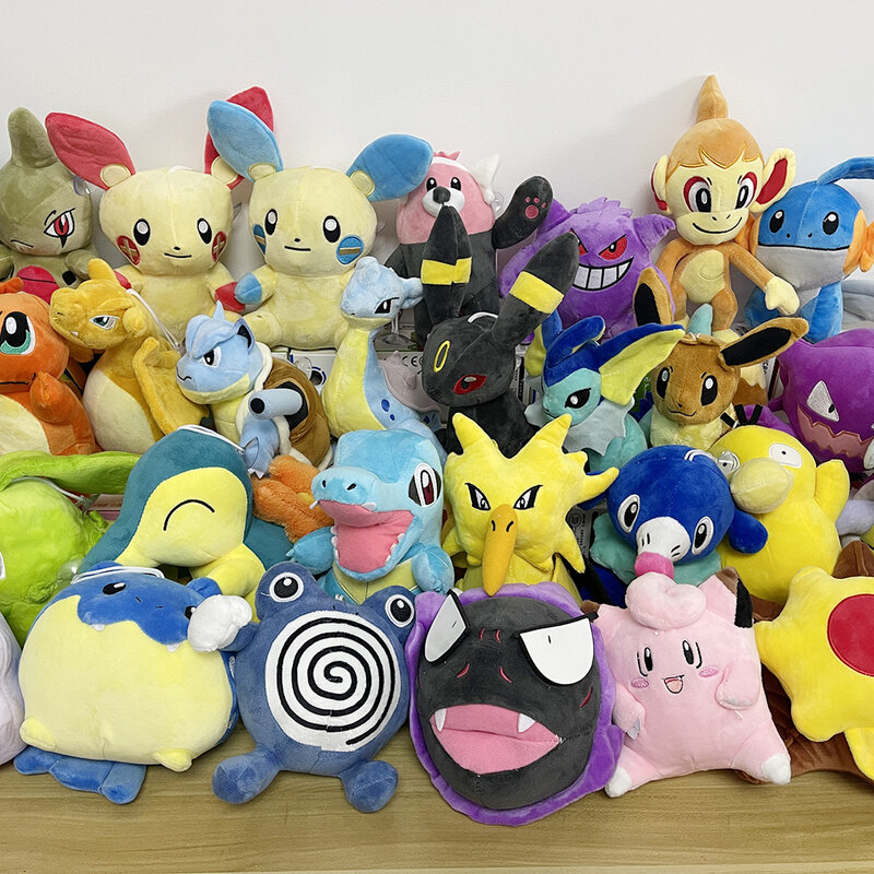 Muñecos de peluche de Pokémon para niños, juguete de Anime de Pikachu, Eevee, Charmander, Squirtle, Charizard, Sylveon, Gengar, Mewtwo, Scorbunny, regalo