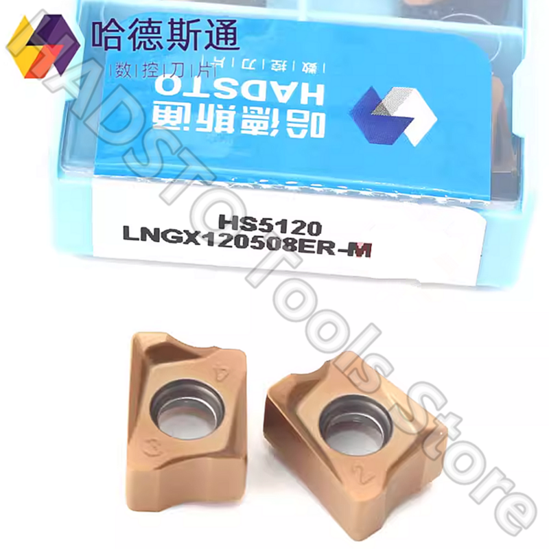إدخالات طحن كربيد باستخدام الحاسب الآلي من 10pcs LNGX120508ER-M HS5120 LNGX120508ER-M HADSTO CNC carbide inserts Milling inserts For Steel, Stainless steel, Cast iron