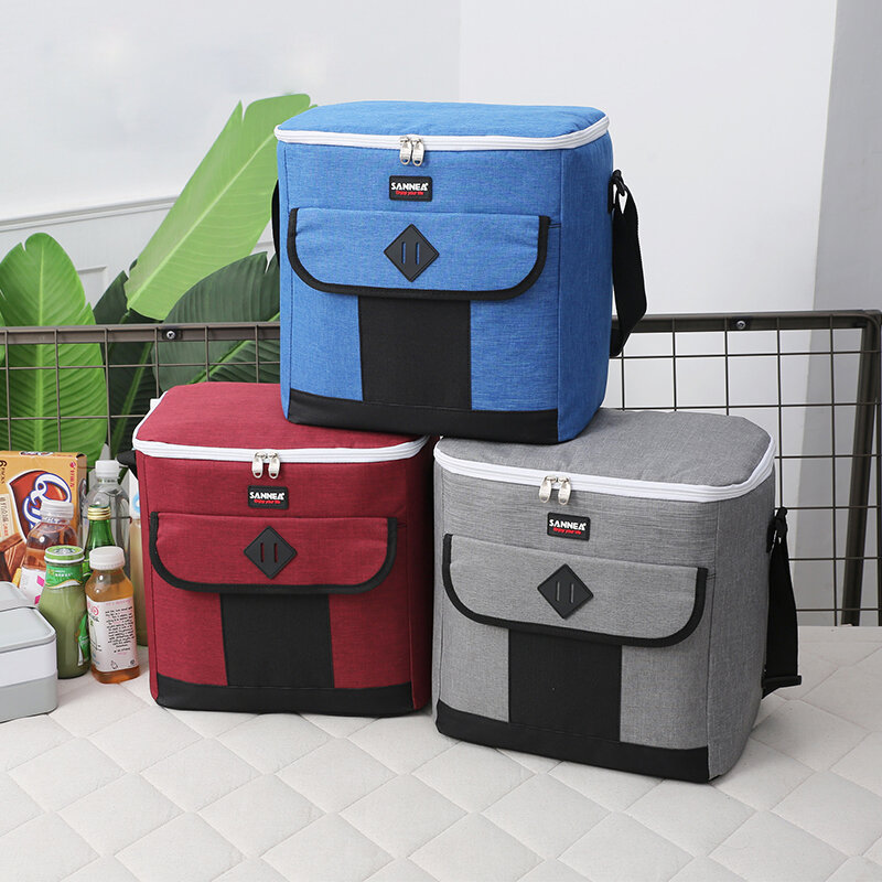 SANNE New Large Capacity Plain Color Portable Thermal Coole Bag for Food Famous Brand Waterproof Thermal Cooler Insulated