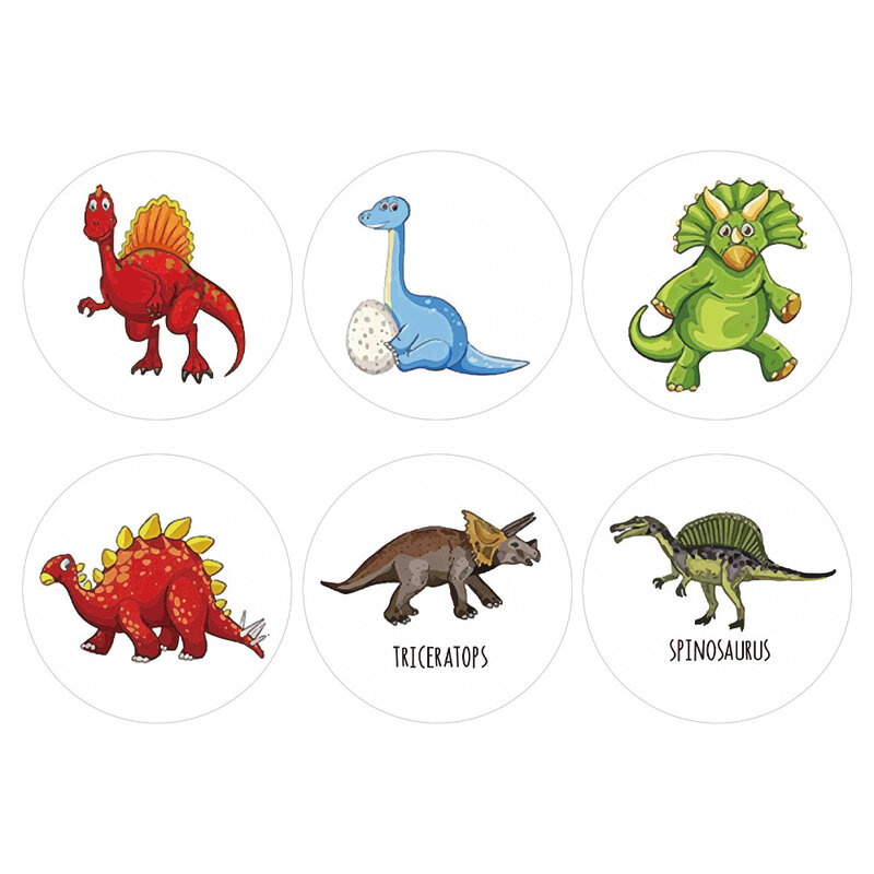 100-500 Buah Stiker Kartun Anak-anak Pola Dinosaurus Kecil Perlengkapan Alat Tulis Anak-anak Stiker Hadiah Perlengkapan Guru Sekolah