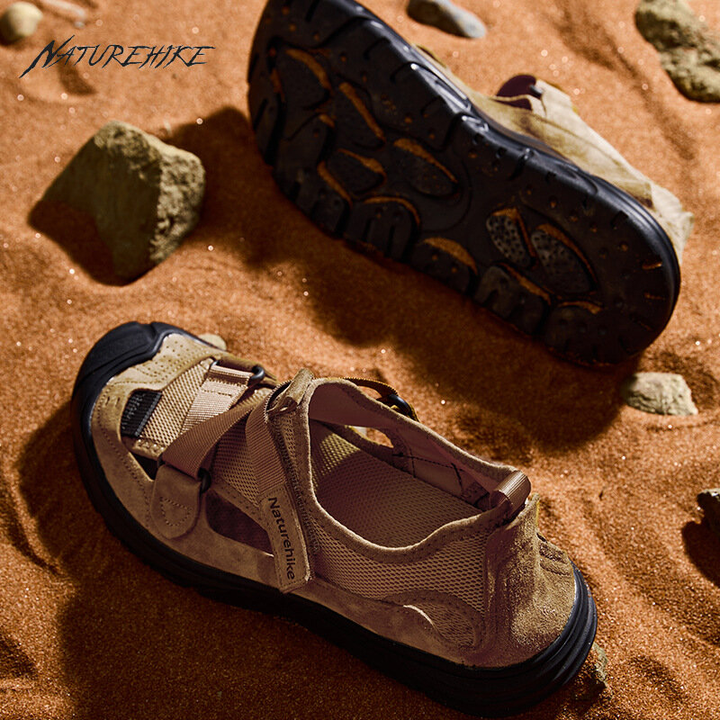 Naturehike ของใหม่ รองเท้าลุยน้ำกลางแจ้ง ผู้ชายระบายอากาศลื่นรองเท้าน้ำ วันหยุดพักผ่อนริมทะเล พื้นยาง รองเท้าชายหาดใส่สบาย