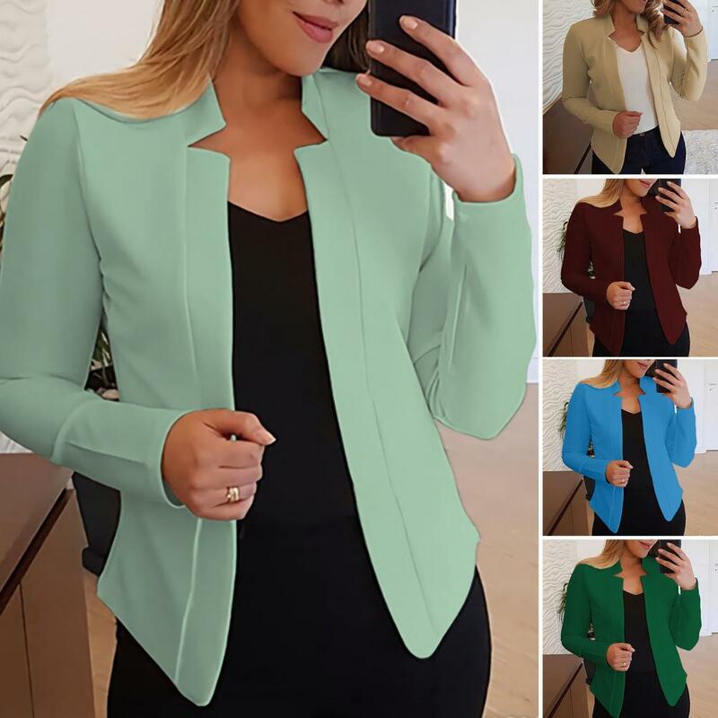 Women Blazer  Slim Fit   Jacket Blazer Office Lady Notched Collar Small Suit Coat Blazer