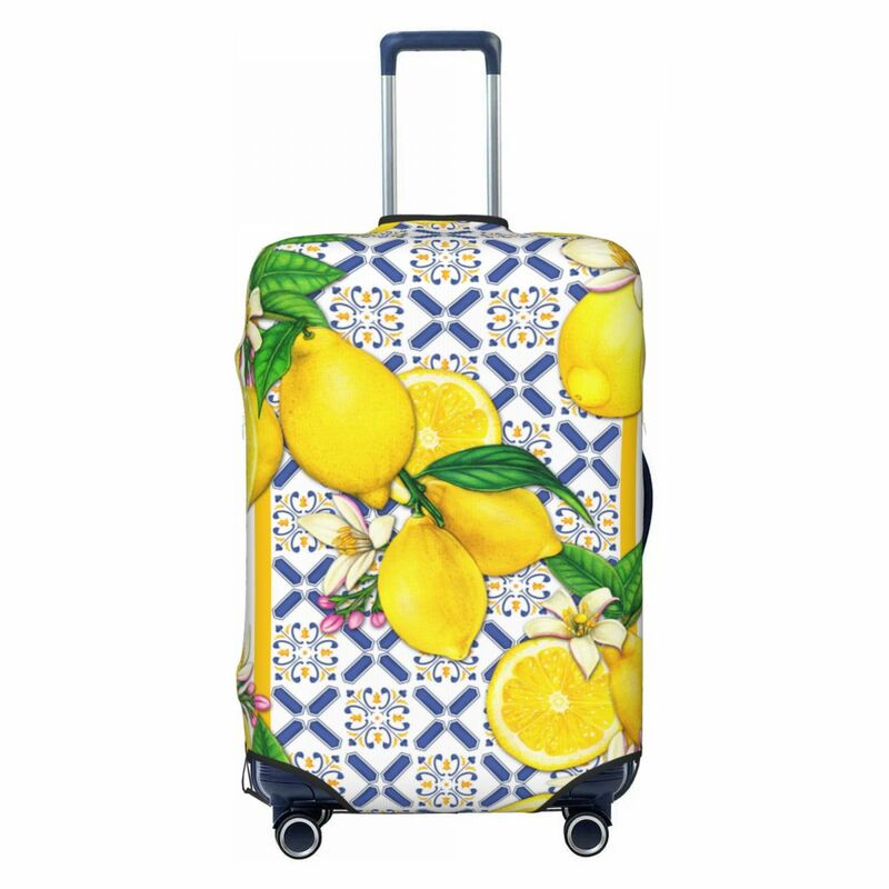 Пользовательские средиземноморские плитки, Летние фрукты, лимоны, чемодан, эластичный Дорожный чемодан, защитный комплект чехлов для 18-32 дюймов
